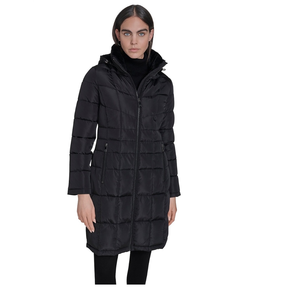 Calvin Klein Women's Hooded Stand Collar Puffer Coat size M